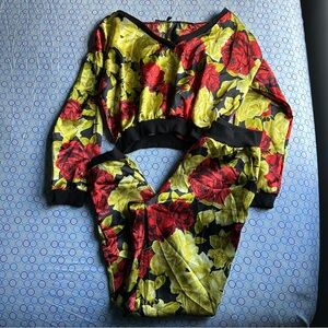 Floral Red and Yellow Lounge Set